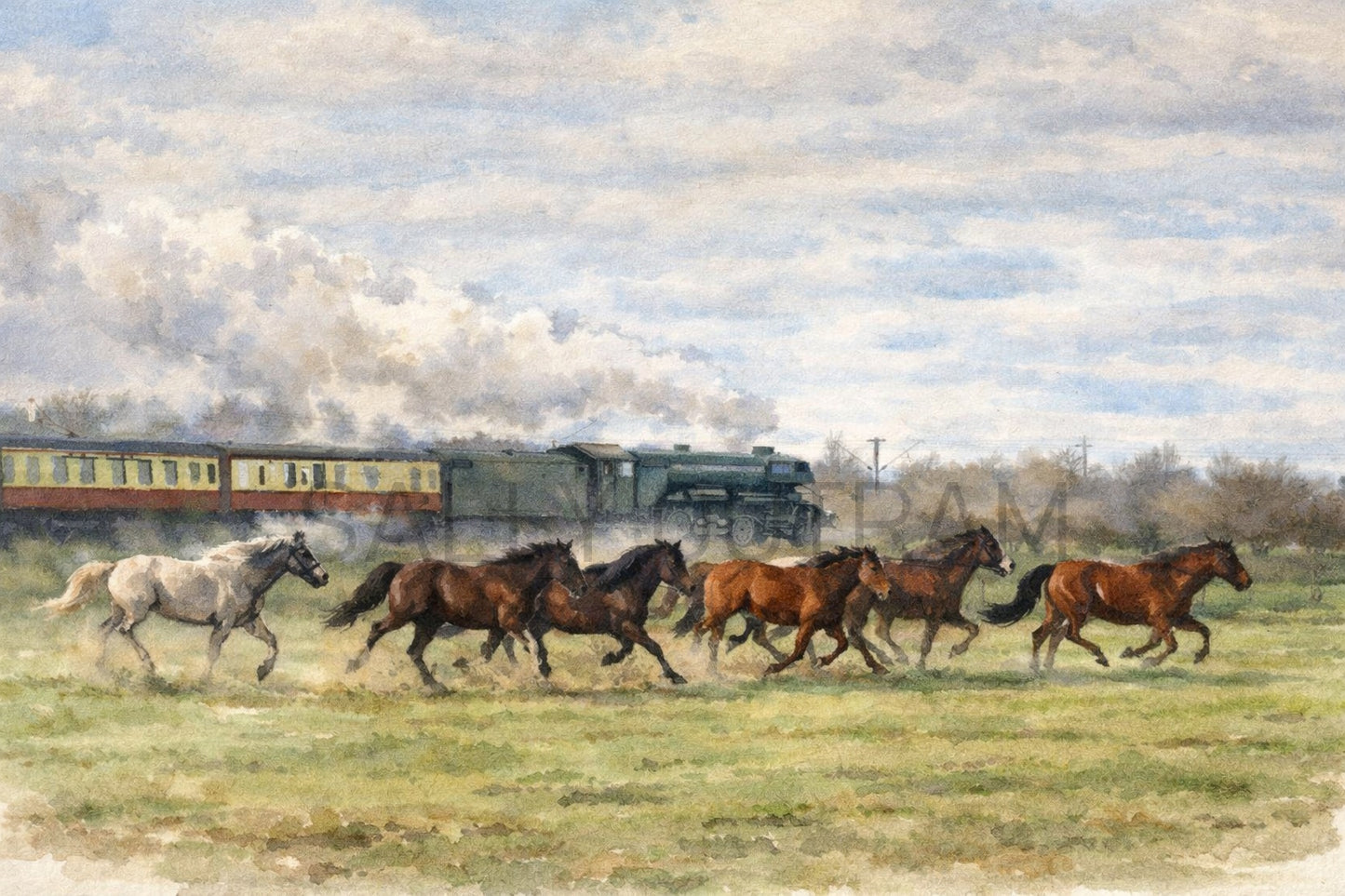Flying Scotsman & Wild Horses